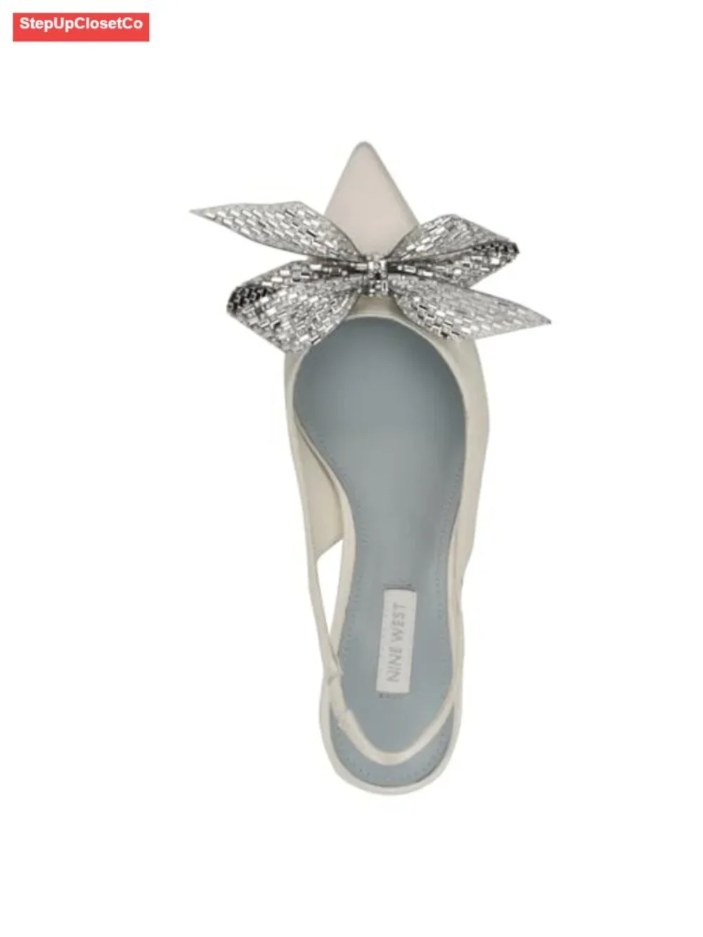 Nine West Rills Satin Slingback Pumps Pointy Toe 2.17